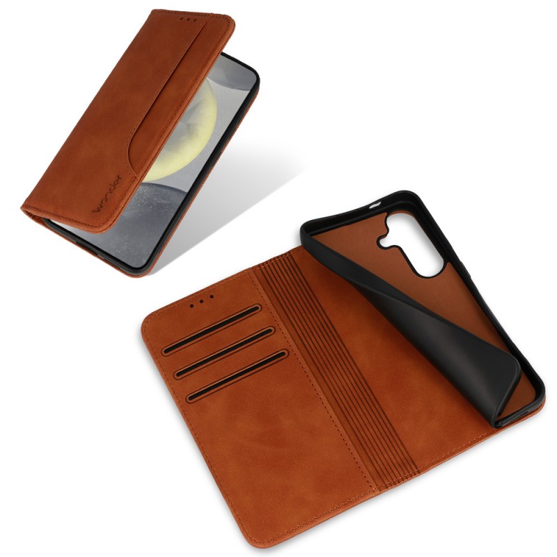Θήκη Book Wonder Prime Samsung Galaxy S25 Ultra 5G S938 Brown