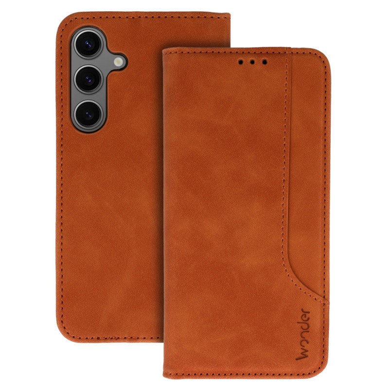 Θήκη Book Wonder Prime Samsung Galaxy S25 Ultra 5G S938 Brown