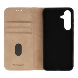 Θήκη Book Wonder Smart Samsung Galaxy S25 Ultra 5G S938 Cappucino
