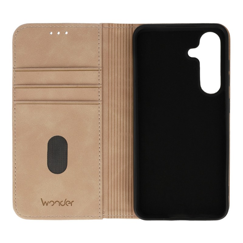 Θήκη Book Wonder Smart Samsung Galaxy S25 Ultra 5G S938 Cappucino