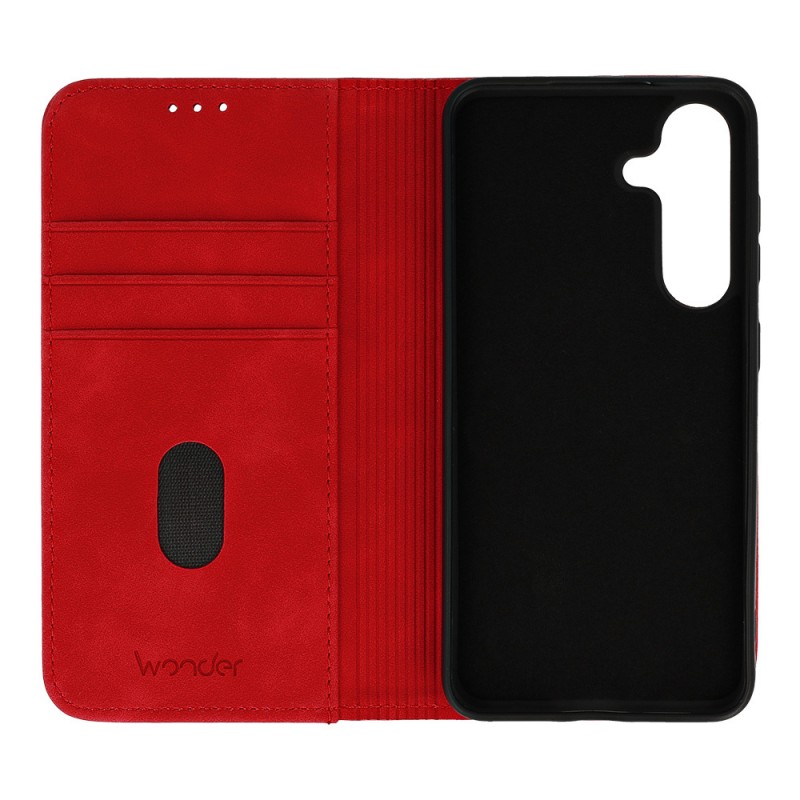 Θήκη Book Wonder Smart Samsung Galaxy S25 Ultra 5G S938 Red