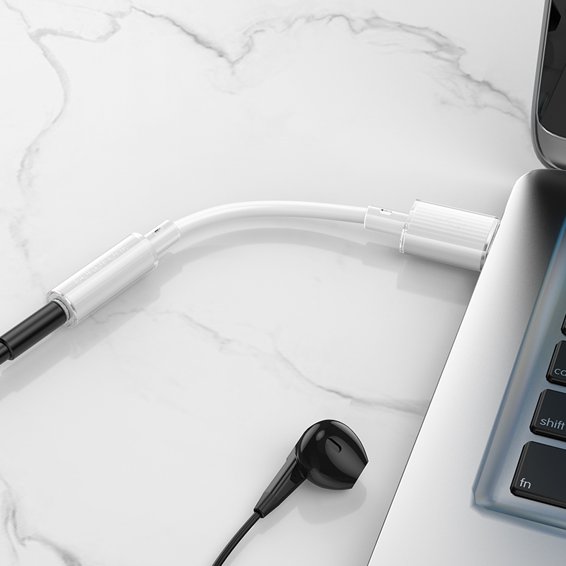 Αντάπτορας Borofone BV22 Lemon USB to Jack 3.5mm White