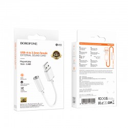 Αντάπτορας Borofone BV22 Lemon USB to Jack 3.5mm White