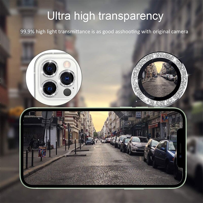 Γυαλί Προστασίας Hard Diamond Camera Lens with Metal Ring  Iphone 16 (6.1'')/16 Plus (6.9") Tempered Glass 9H AntiCrash / AntiShock Gold