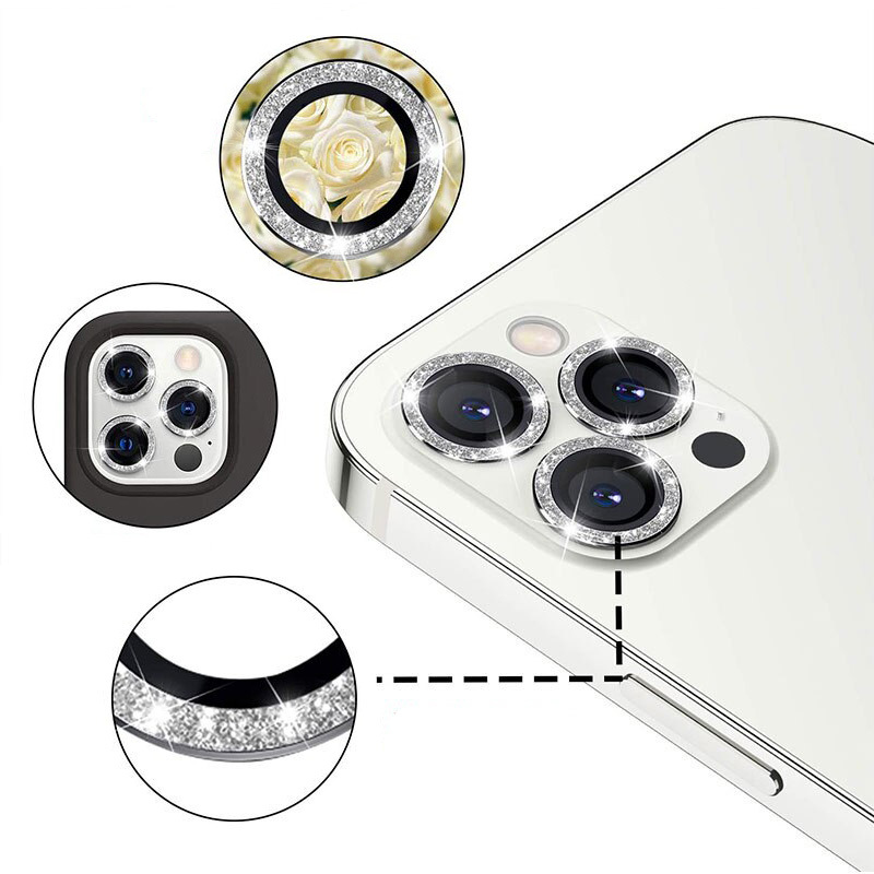 Γυαλί Προστασίας Hard Diamond Camera Lens with Metal Ring  Iphone 14 Pro (6.1'')/14 Pro Max (6.7") Tempered Glass 9H AntiCrash / AntiShock Gold