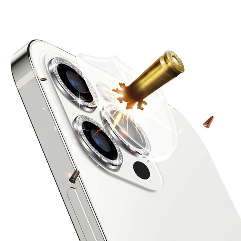 Γυαλί Προστασίας Hard Diamond Camera Lens with Metal Ring  Iphone 14 Pro (6.1'')/14 Pro Max (6.7") Tempered Glass 9H AntiCrash / AntiShock Gold