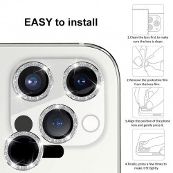 Γυαλί Προστασίας Hard Diamond Camera Lens with Metal Ring  Iphone 14 Pro (6.1'')/14 Pro Max (6.7") Tempered Glass 9H AntiCrash / AntiShock Gold
