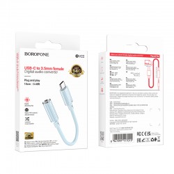 Αντάπτορας Borofone BV22 Lemon Type-C to Jack 3.5mm Blue Αντάπτορας Borofone BV22 Lemon Type-C to Jack 3.5mm Blue