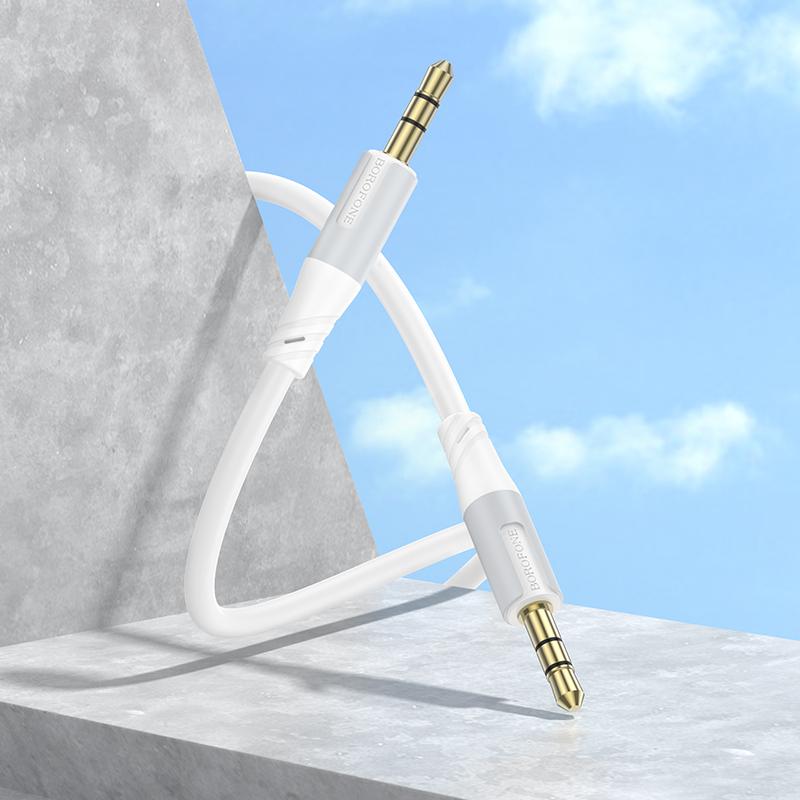 Καλώδιο Data Borofone AUX BL19 Creator - Jack 3,5mm to Jack 3,5mm 1m White