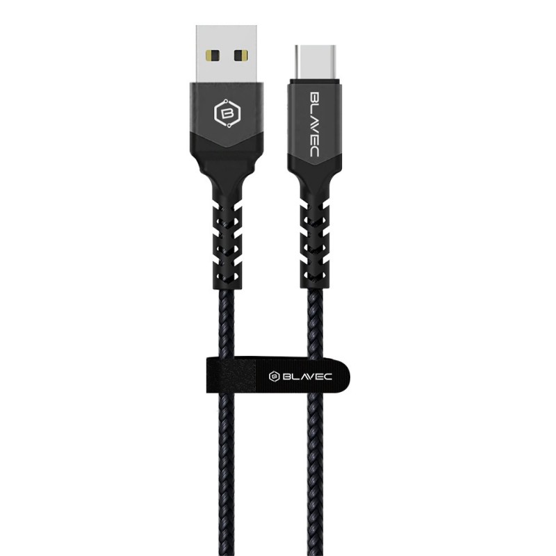 Καλώδιο Blavec Fast Charging Cable Raptor Braided - USB to Type C - PD 66W 6A 2m (CRA-UC6BG20) Black-Grey Καλώδιο Blavec Fast Charging Cable Raptor Braided - USB to Type C - PD 66W 6A 2m (CRA-UC6BG20) Black-Grey