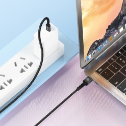 Καλώδιο Blavec Fast Charging Cable Raptor Braided - USB to Type C - PD 66W 6A 2m (CRA-UC6BG20) Black-Grey Καλώδιο Blavec Fast Charging Cable Raptor Braided - USB to Type C - PD 66W 6A 2m (CRA-UC6BG20) Black-Grey