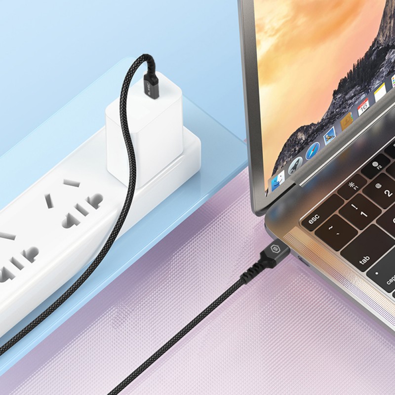 Καλώδιο Blavec Fast Charging Cable Raptor Braided - USB to Type C - PD 66W 6A 2m (CRA-UC6BG20) Black-Grey Καλώδιο Blavec Fast Charging Cable Raptor Braided - USB to Type C - PD 66W 6A 2m (CRA-UC6BG20) Black-Grey