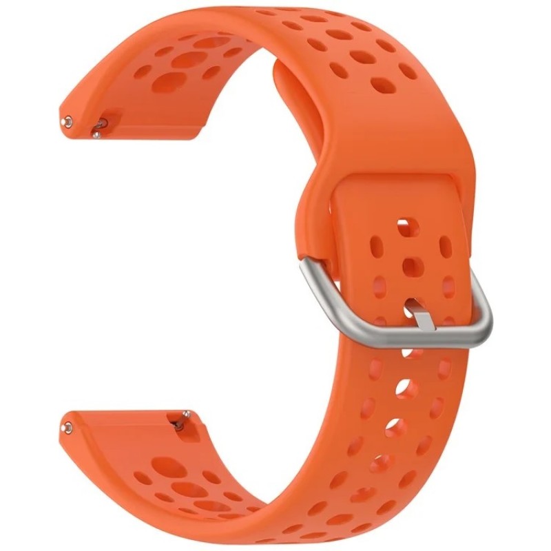 Ανταλλακτικό λουράκι Silicone Strap Multi Hole για Huami Amazfit Bip 6 / Samsung Galaxy Watch3(45mm)/Watch(46mm)/Xiaomi Haylou LS05/Amazfit GTR(47mm)/2e(46mm)/Stratos 2/3/Mi Watch(46mm)/Huawei GT/Active/GT 2/Pro/Honor GS Pro/Magic/2(46mm) Orange (22mm)