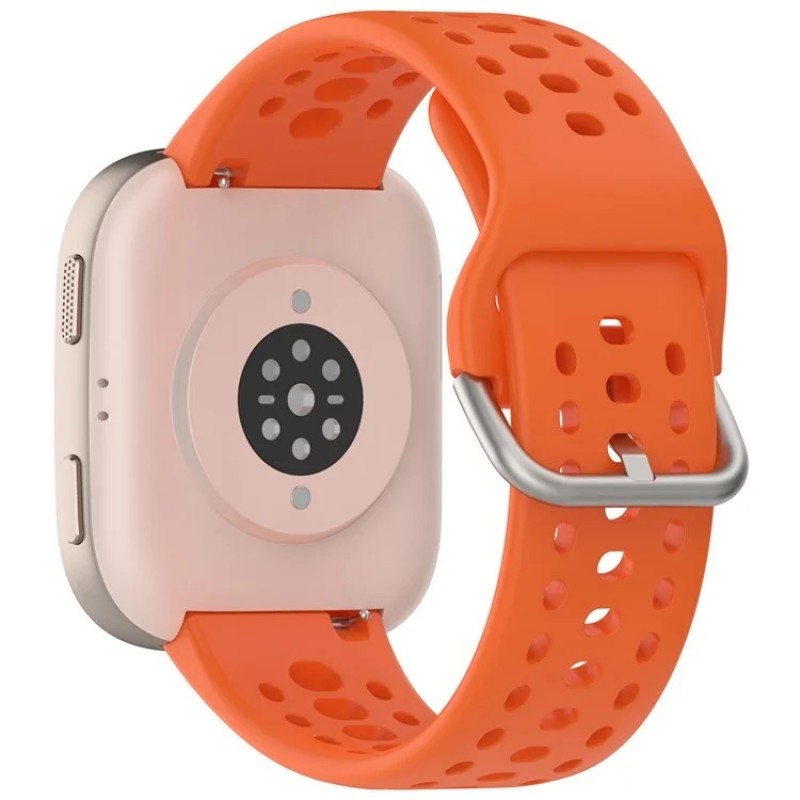Ανταλλακτικό λουράκι Silicone Strap Multi Hole για Huami Amazfit Bip 6 / Samsung Galaxy Watch3(45mm)/Watch(46mm)/Xiaomi Haylou LS05/Amazfit GTR(47mm)/2e(46mm)/Stratos 2/3/Mi Watch(46mm)/Huawei GT/Active/GT 2/Pro/Honor GS Pro/Magic/2(46mm) Orange (22mm)