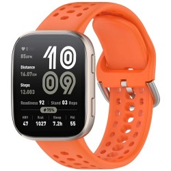 Ανταλλακτικό λουράκι Silicone Strap Multi Hole για Huami Amazfit Bip 6 / Samsung Galaxy Watch3(45mm)/Watch(46mm)/Xiaomi Haylou LS05/Amazfit GTR(47mm)/2e(46mm)/Stratos 2/3/Mi Watch(46mm)/Huawei GT/Active/GT 2/Pro/Honor GS Pro/Magic/2(46mm) Orange (22mm)