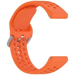 Ανταλλακτικό λουράκι Silicone Strap Multi Hole για Huami Amazfit Bip 6 / Samsung Galaxy Watch3(45mm)/Watch(46mm)/Xiaomi Haylou LS05/Amazfit GTR(47mm)/2e(46mm)/Stratos 2/3/Mi Watch(46mm)/Huawei GT/Active/GT 2/Pro/Honor GS Pro/Magic/2(46mm) Orange (22mm)