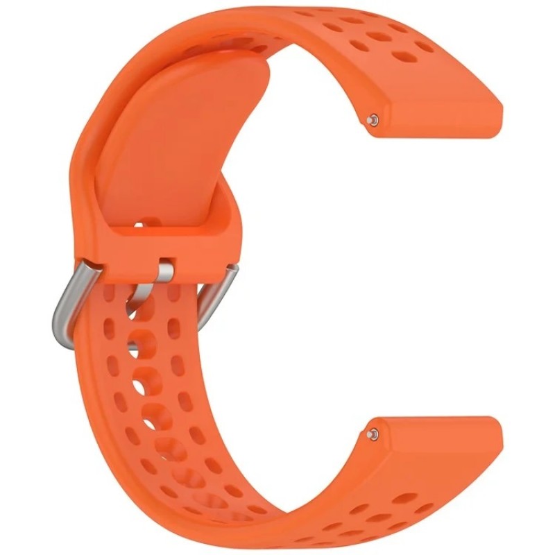 Ανταλλακτικό λουράκι Silicone Strap Multi Hole για Huami Amazfit Bip 6 / Samsung Galaxy Watch3(45mm)/Watch(46mm)/Xiaomi Haylou LS05/Amazfit GTR(47mm)/2e(46mm)/Stratos 2/3/Mi Watch(46mm)/Huawei GT/Active/GT 2/Pro/Honor GS Pro/Magic/2(46mm) Orange (22mm)