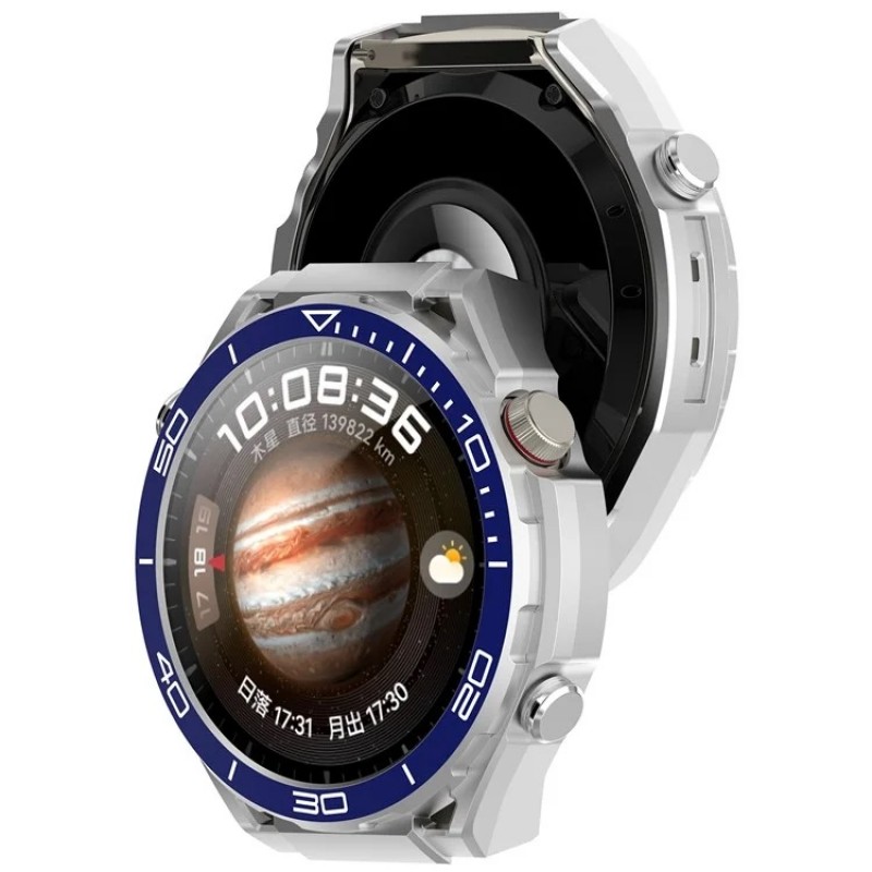 Θήκη PC Protective Case High-End Anti-Drop Watch Frame Huawei Watch 4 Pro Silver-Blue