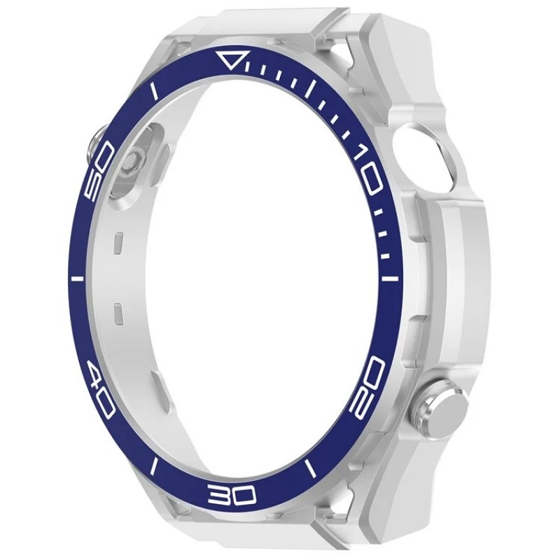 Θήκη PC Protective Case High-End Anti-Drop Watch Frame Huawei Watch 4 Pro Silver-Blue