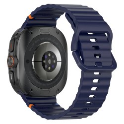 Ανταλλακτικό λουράκι Silicone Wave Pattern Samsung Galaxy Watch Ultra (47mm) Midnight Blue