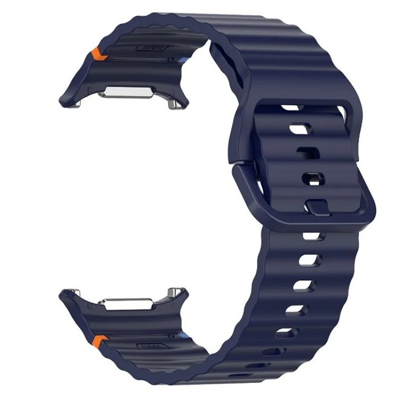 Ανταλλακτικό λουράκι Silicone Wave Pattern Samsung Galaxy Watch Ultra (47mm) Midnight Blue
