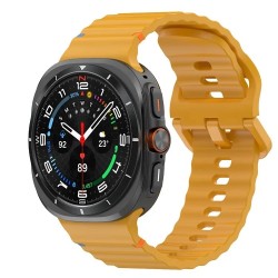 Ανταλλακτικό λουράκι Silicone Wave Pattern Samsung Galaxy Watch Ultra (47mm) Yellow