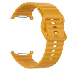 Ανταλλακτικό λουράκι Silicone Wave Pattern Samsung Galaxy Watch Ultra (47mm) Yellow