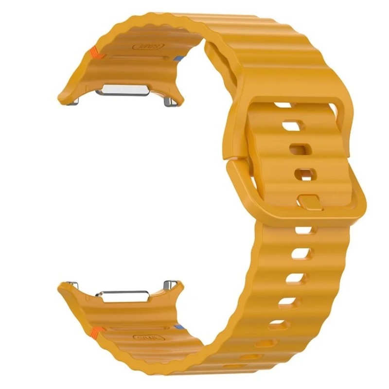 Ανταλλακτικό λουράκι Silicone Wave Pattern Samsung Galaxy Watch Ultra (47mm) Yellow