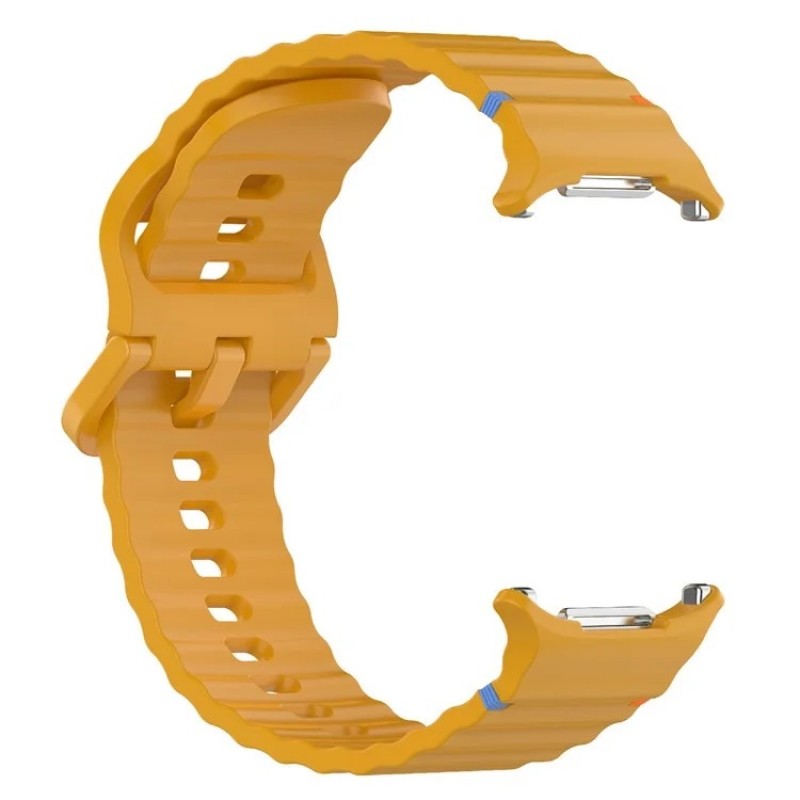 Ανταλλακτικό λουράκι Silicone Wave Pattern Samsung Galaxy Watch Ultra (47mm) Yellow