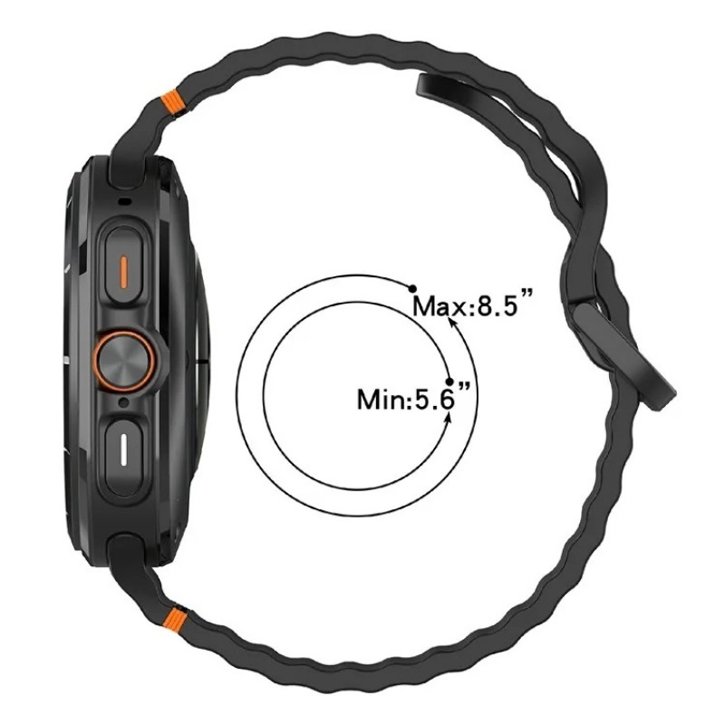 Ανταλλακτικό λουράκι Silicone Wave Pattern Samsung Galaxy Watch Ultra (47mm) Grey