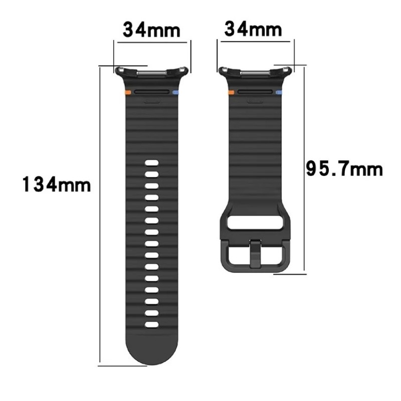 Ανταλλακτικό λουράκι Silicone Wave Pattern Samsung Galaxy Watch Ultra (47mm) Grey
