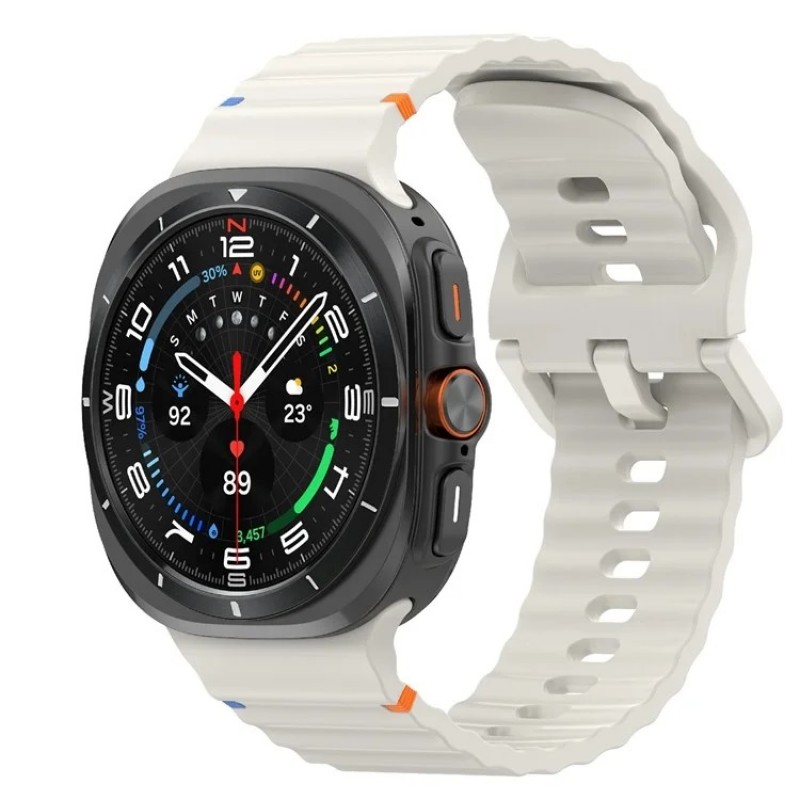 Ανταλλακτικό λουράκι Silicone Wave Pattern Samsung Galaxy Watch Ultra (47mm) Starlight