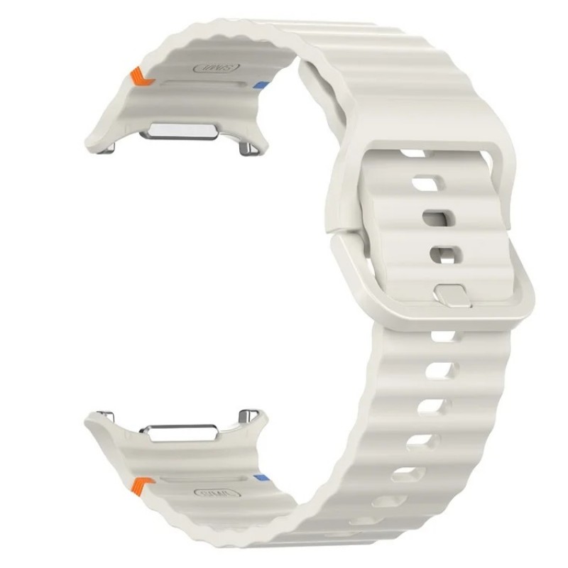 Ανταλλακτικό λουράκι Silicone Wave Pattern Samsung Galaxy Watch Ultra (47mm) Starlight