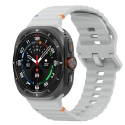Ανταλλακτικό λουράκι Silicone Wave Pattern Samsung Galaxy Watch Ultra (47mm) Grey