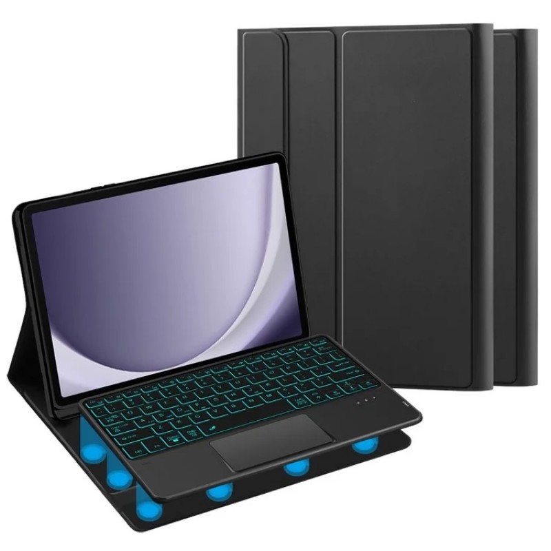 Θήκη Πληκτρολογίου/ Υποδοχή Γραφίδας & Keyboard QWERTY with Backlight & TouchPad Samsung Galaxy Tab A9+ Plus 11.0 X210 / X215 / X216 Black Θήκη Πληκτρολογίου/ Υποδοχή Γραφίδας & Keyboard QWERTY with Backlight & TouchPad Samsung Galaxy Tab A9+ Plus 11.0 X210 / X215 / X216 Black