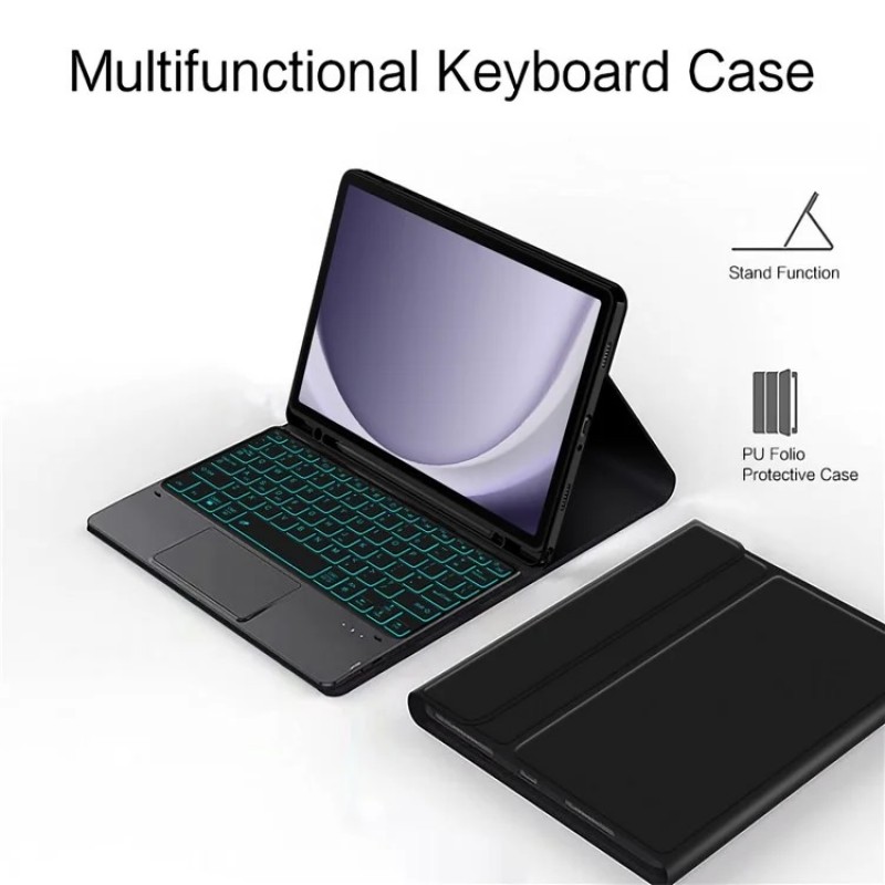 Θήκη Πληκτρολογίου/ Υποδοχή Γραφίδας & Keyboard QWERTY with Backlight & TouchPad Samsung Galaxy Tab A9+ Plus 11.0 X210 / X215 / X216 Black Θήκη Πληκτρολογίου/ Υποδοχή Γραφίδας & Keyboard QWERTY with Backlight & TouchPad Samsung Galaxy Tab A9+ Plus 11.0 X210 / X215 / X216 Black