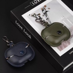 Θήκη Samsung Galaxy Buds 3 / 3 Pro Leather Case With Secure Snap Fastener Blue