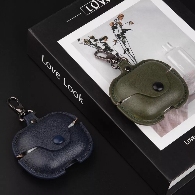 Θήκη Samsung Galaxy Buds 3 / 3 Pro Leather Case With Secure Snap Fastener Blue