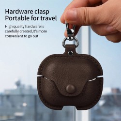 Θήκη Samsung Galaxy Buds 3 / 3 Pro Leather Case With Secure Snap Fastener Blue