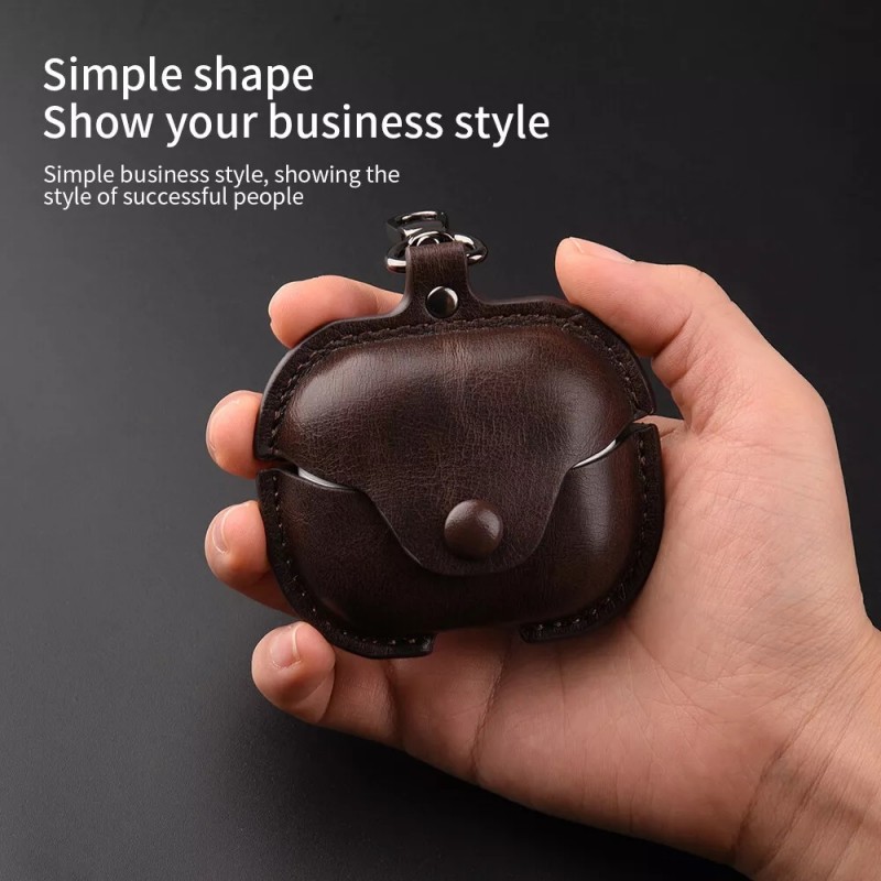 Θήκη Samsung Galaxy Buds 3 / 3 Pro Leather Case With Secure Snap Fastener Blue