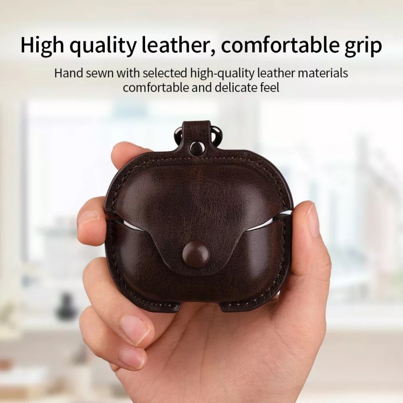 Θήκη Samsung Galaxy Buds 3 / 3 Pro Leather Case With Secure Snap Fastener Blue