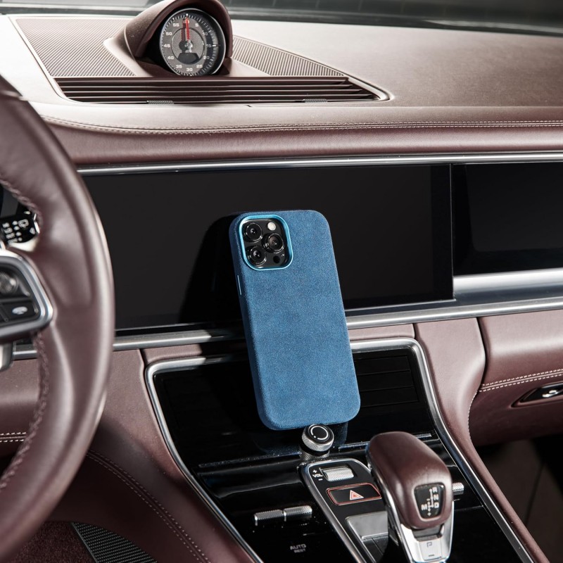 Θήκη Alcantara Full Wrap Case with MagSafe Apple iPhone 16 Pro Max (6.9") Blue