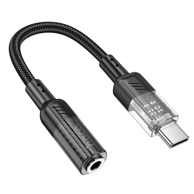 Αντάπτορας Hoco Type C to Jack 3,5 mm LS37 Transparent Black