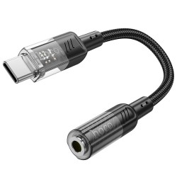 Αντάπτορας Hoco Type C to Jack 3,5 mm LS37 Transparent Black