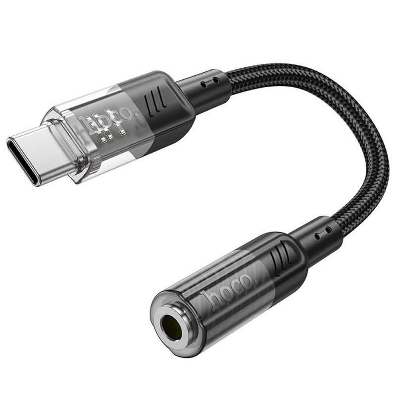 Αντάπτορας Hoco Type C to Jack 3,5 mm LS37 Transparent Black