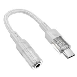 Αντάπτορας Hoco Type C to Jack 3,5 mm LS37 Transparent Gray Αντάπτορας Hoco Type C to Jack 3,5 mm LS37 Transparent Gray