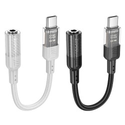 Αντάπτορας Hoco Type C to Jack 3,5 mm LS37 Transparent Gray Αντάπτορας Hoco Type C to Jack 3,5 mm LS37 Transparent Gray