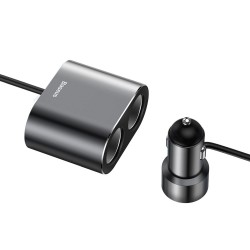 Φορτιστής Αυτοκινήτου Baseus Car Charger 2 x USB A + 2 x Cigarette Lighter 80W 3,1A Black