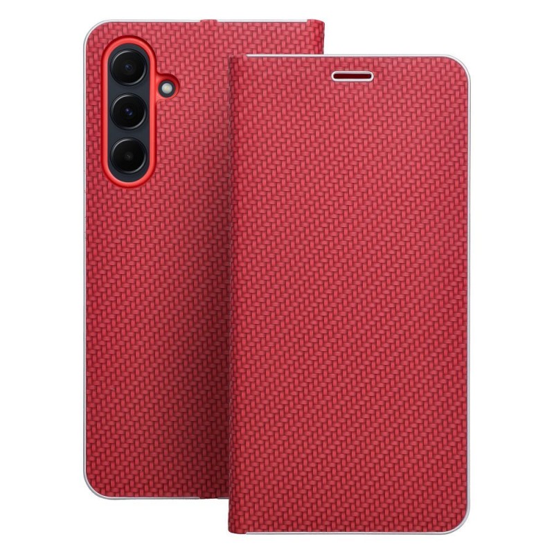 Θήκη Luna Book Carbon Case Samsung Galaxy A56 SM-A566 / A36 SM-A366 5G Red