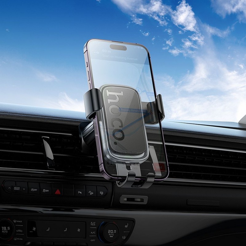Βάση Αυτοκινήτου Hoco H80 Air Vent Gravity Car Holder Black Metal Gray Βάση Αυτοκινήτου Hoco H80 Air Vent Gravity Car Holder Black Metal Gray